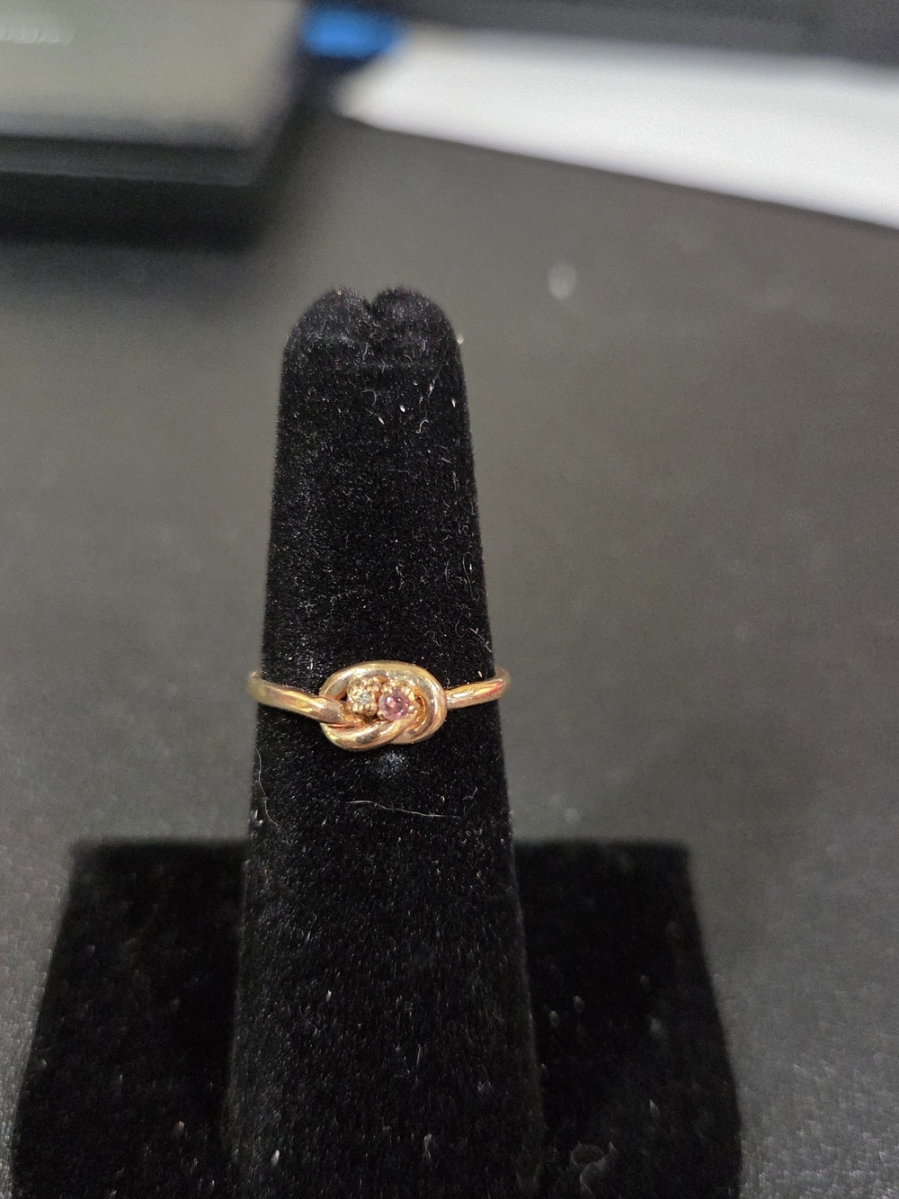 10k Gold Knot Ring with diamond accents - Women Jewelry
